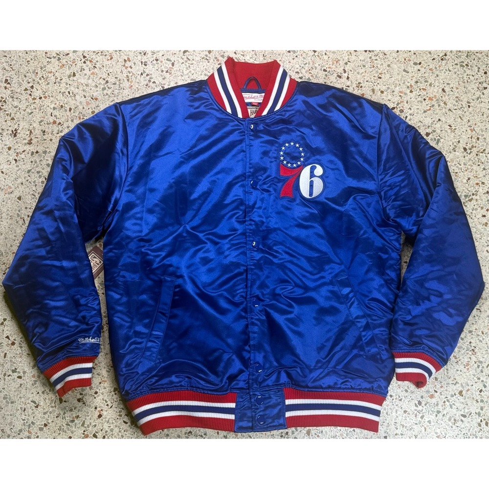 Mitchell & Ness Hardwood Classics NBA Philadelphia 76ers Satin Jacket Size XL